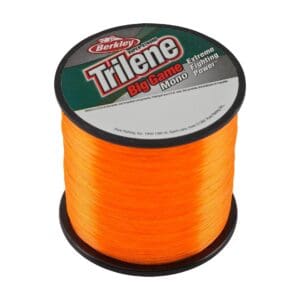 Bright orange Trilene fishing line spool.
