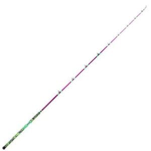 A fishing rod with a green handle and a white body.