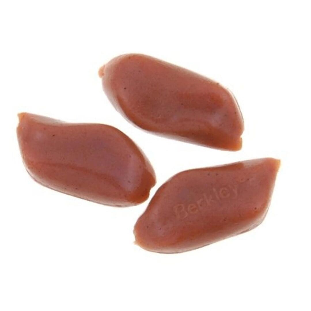 Three raw chicken gizzards on a white background.