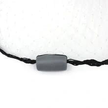 Small gray bead on a twisted black cord.