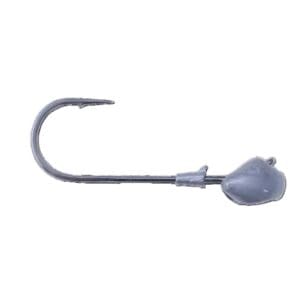 A single fishing hook with a weighted jig head.