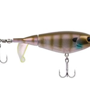 A fishing lure designed like a small fish with hooks.